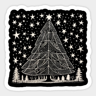 Block Art Christmas Tree Sticker